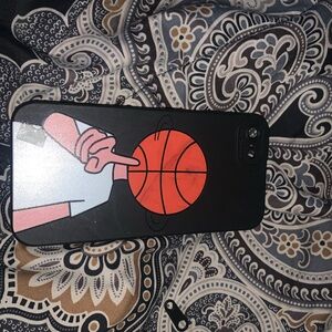 Black Smartphone Case with Basketball Design